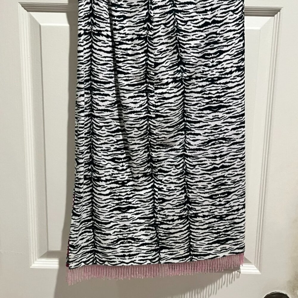 Bliss Zebra Print Skirt w/Pink bead Fringe Size 4